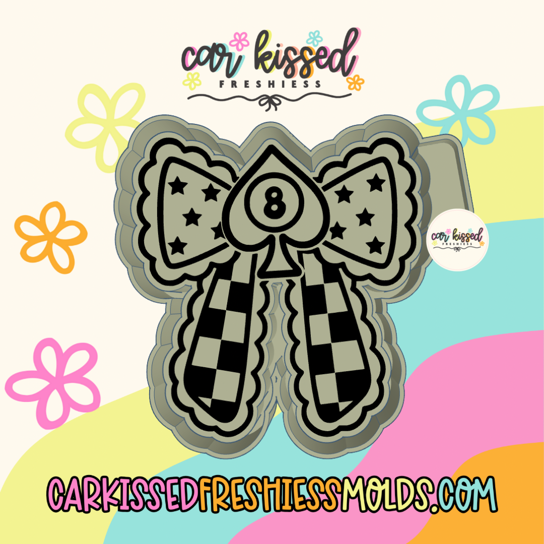 Spade Checkered Bow Silicone Mold
