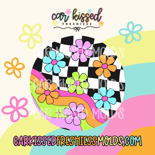 Groovy Neon Checkered Cardstock