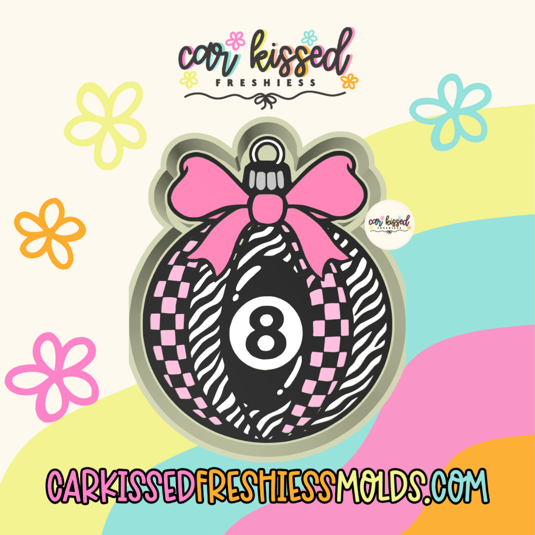 8Ball Zebra Ornament Silicone Mold