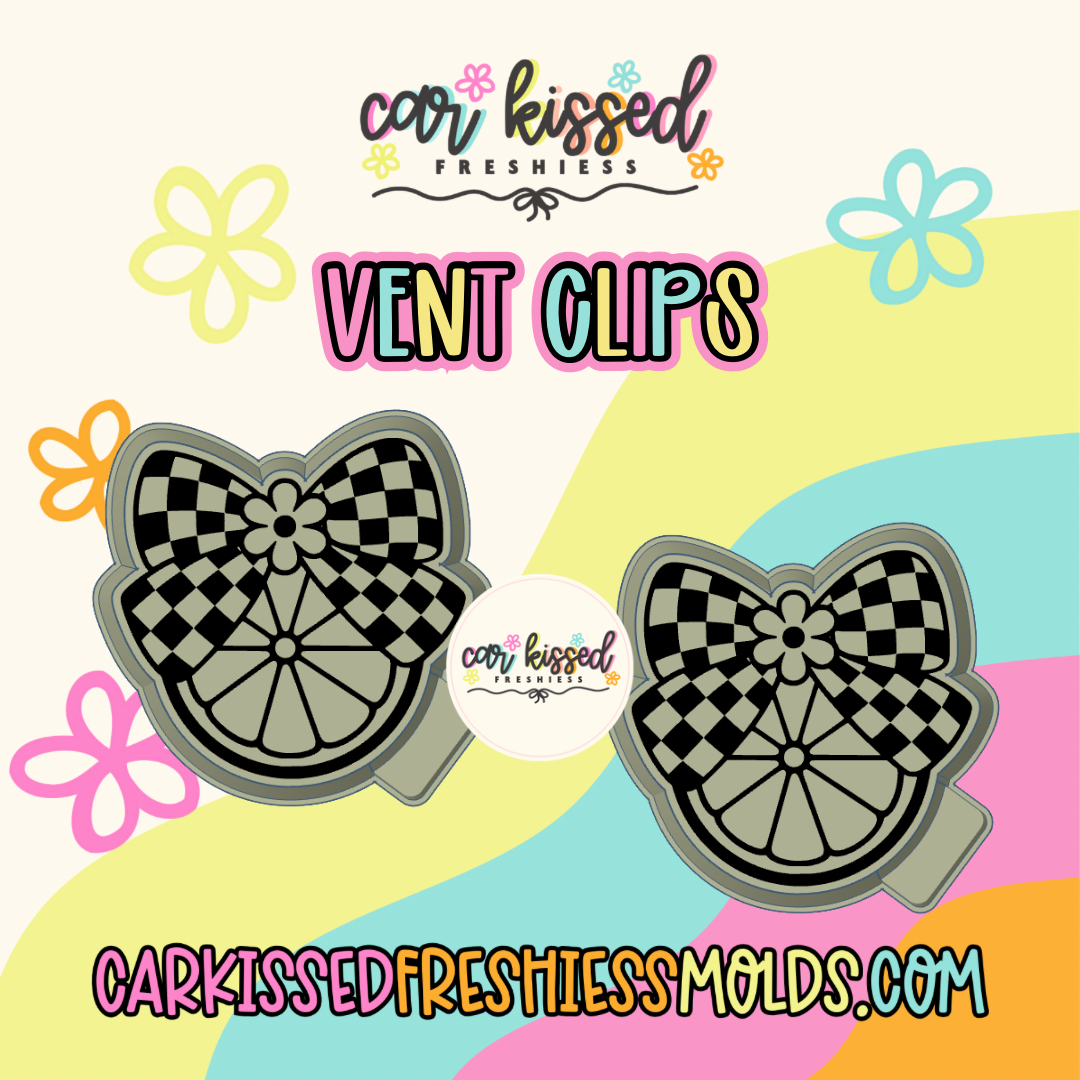 Checkered Lemon Vent Set Of Two