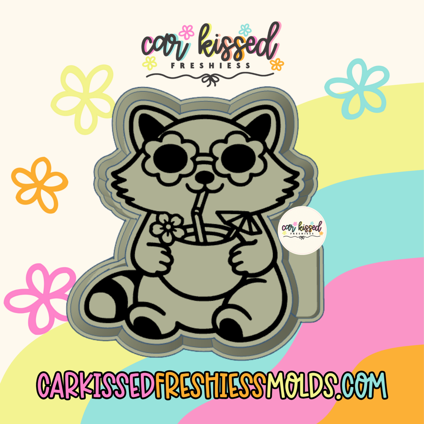 Summer Raccoon Silicone Mold