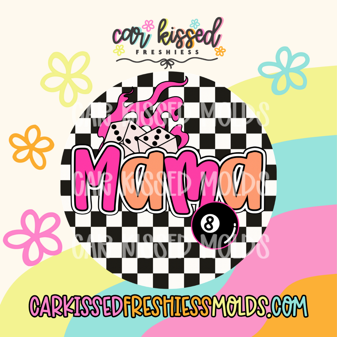 Mama Checkered Dice Cardstock