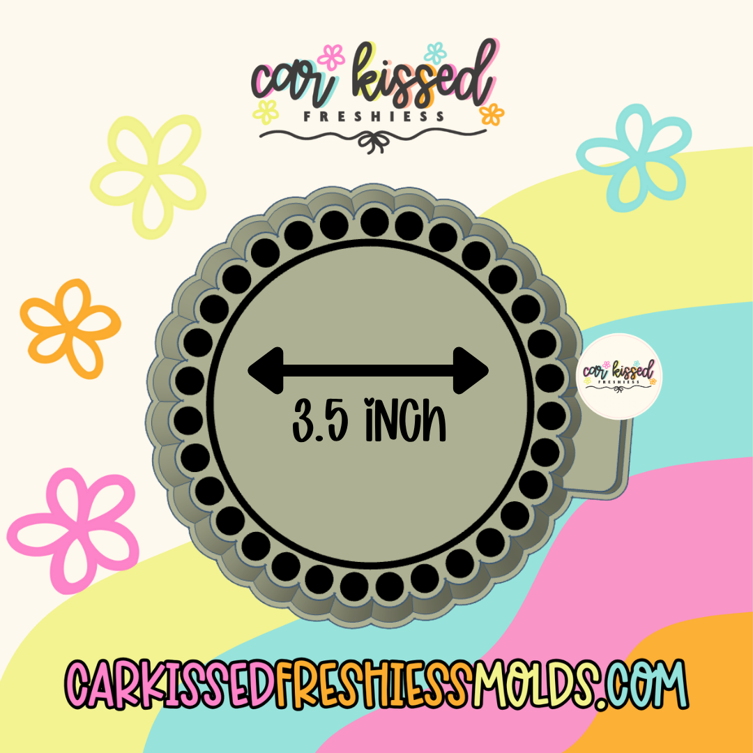3.5” Dotted Cardstock Round Silicone Mold
