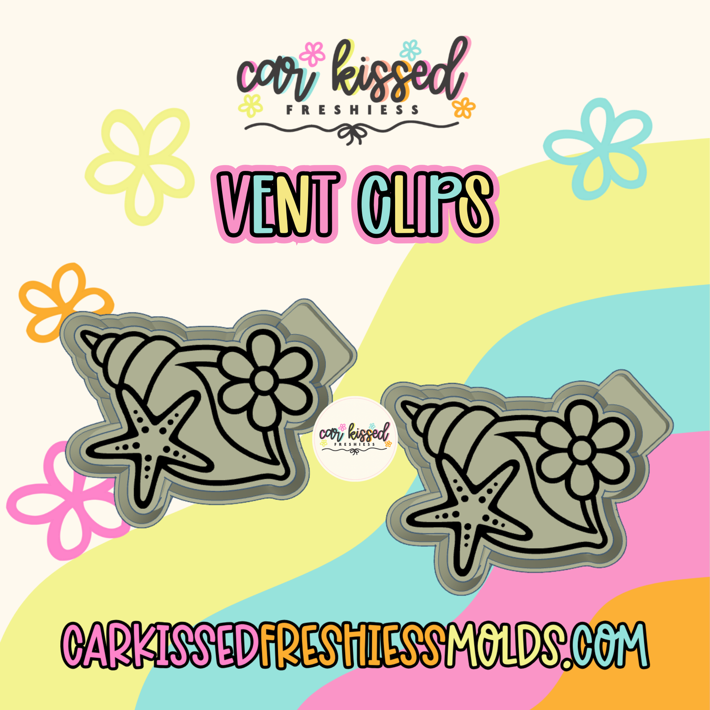 SeaShell Vent Clips Set Of Two Silicone Mold