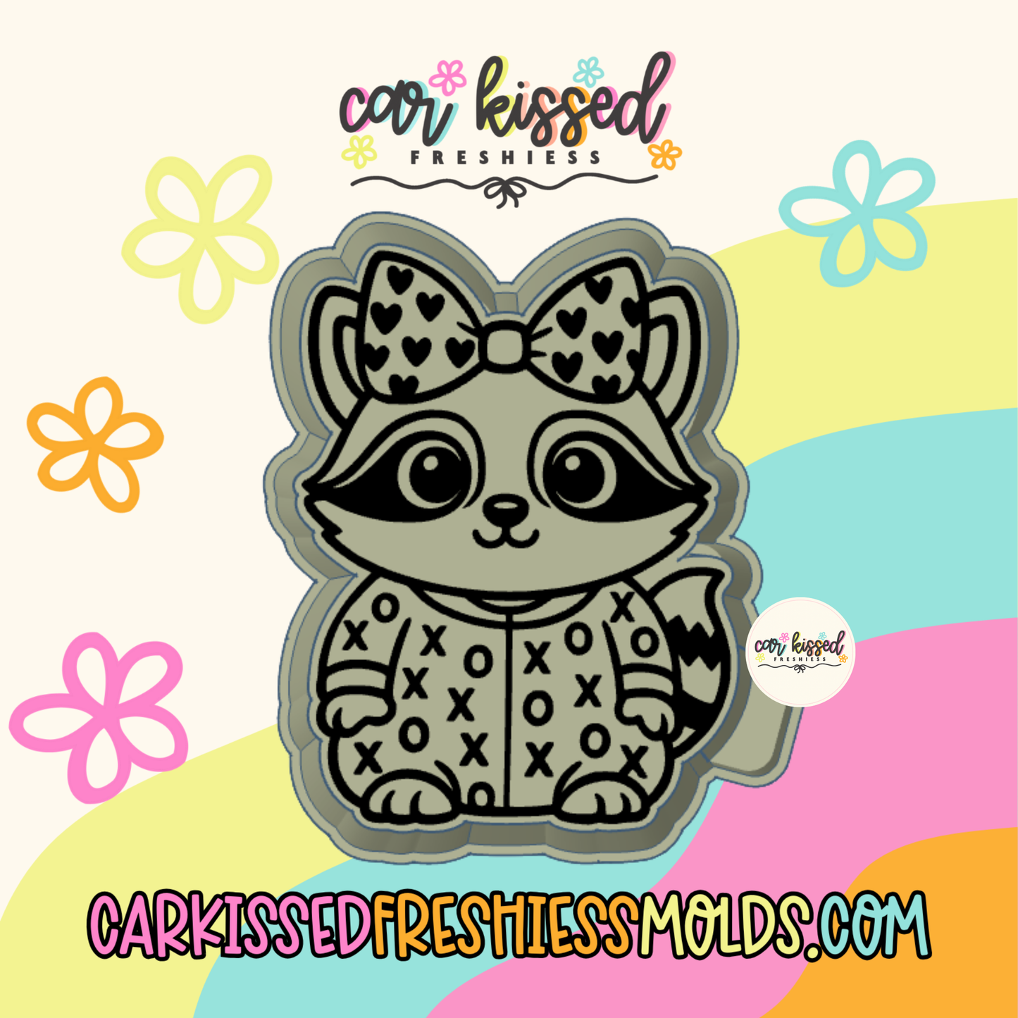 Valentine Raccon In Pjs Silicone Mold