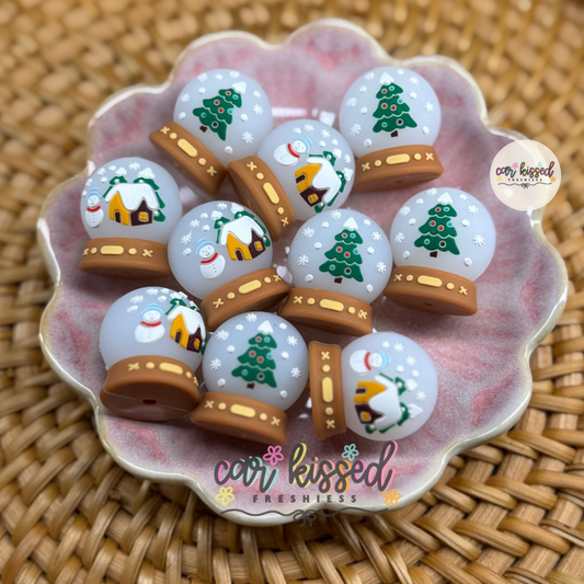 Winter Snow globe Focal Beads