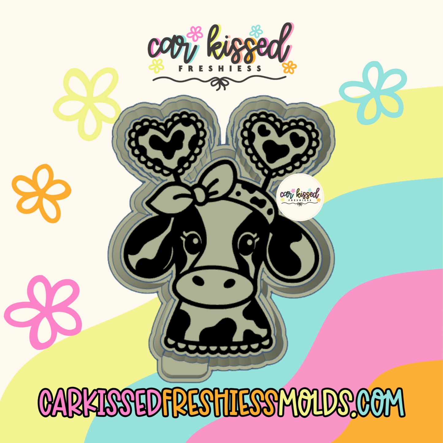 Lacey Heart Cow Silicone Mold