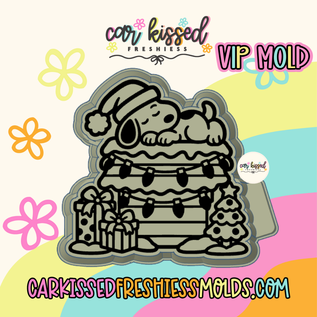 White Christmas Puppy Silicone Mold