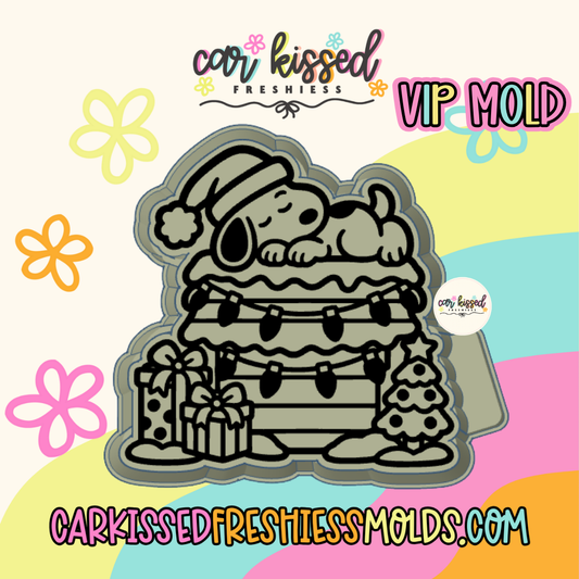 White Christmas Puppy Silicone Mold
