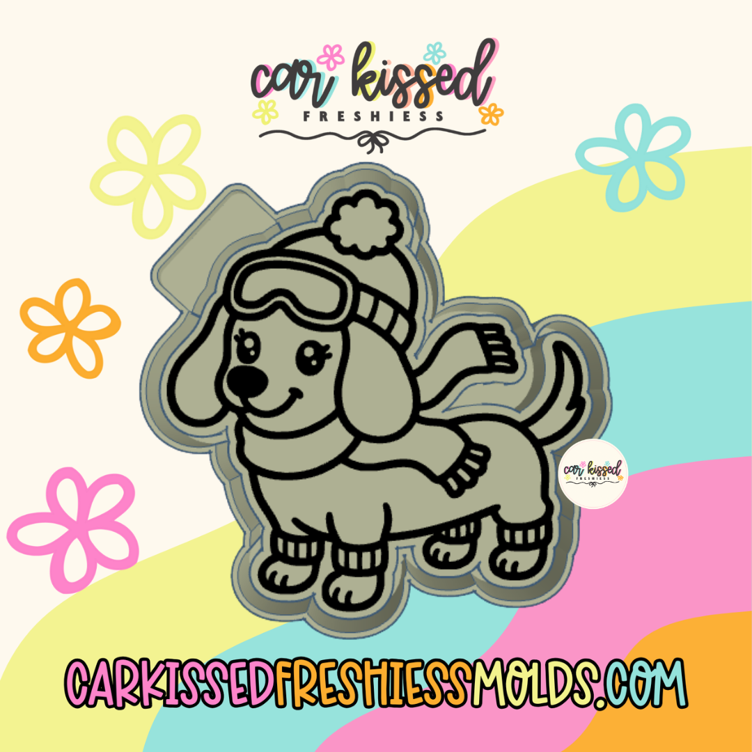 Winter Wiener Dog Silicone Mold