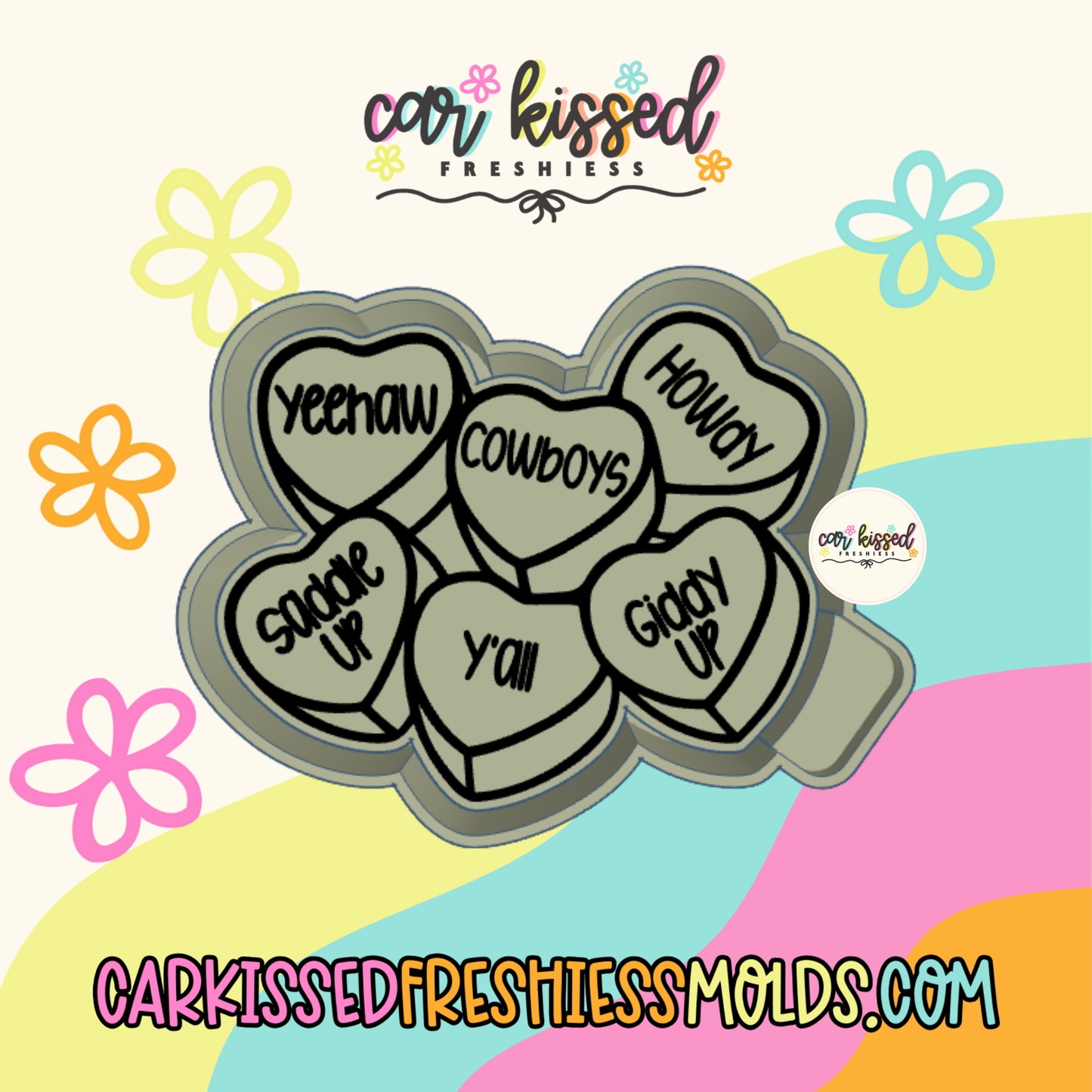 Western Convo Hearts Silicone Mold