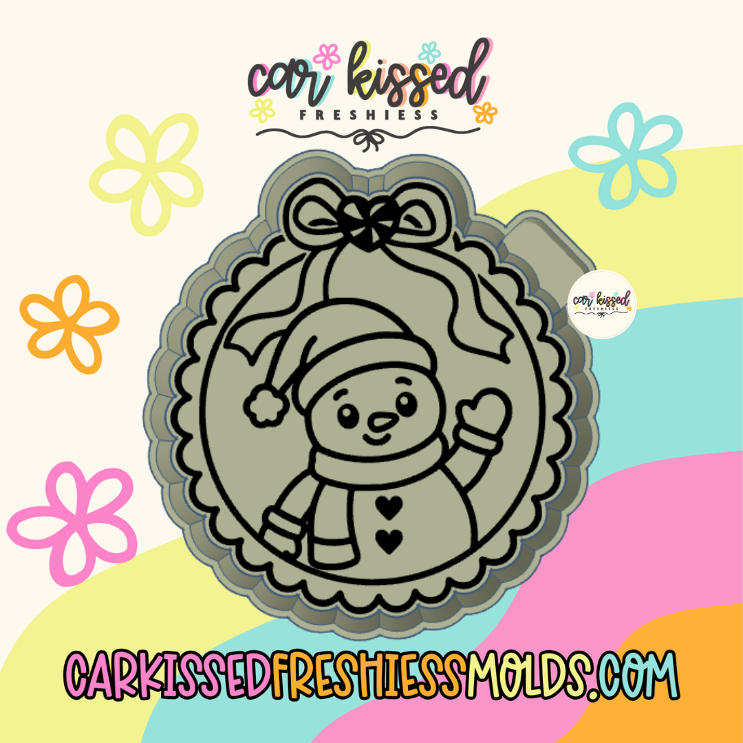 Snowman Round Frame Silicone Mold