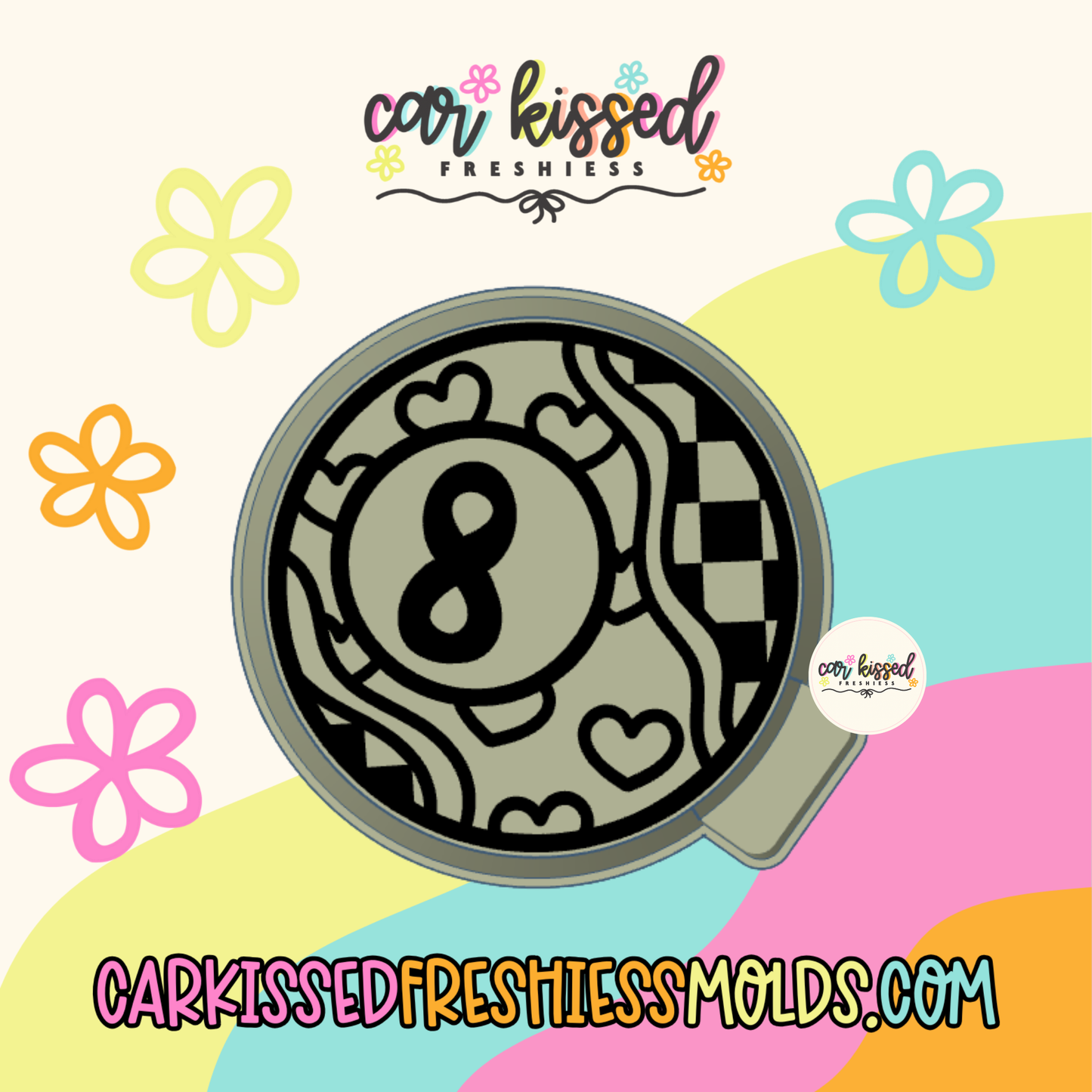 Groovy Valentines 8ball Silicone Mold