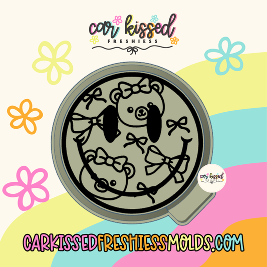 Bear Head + Bows Smiley Silicone Mold