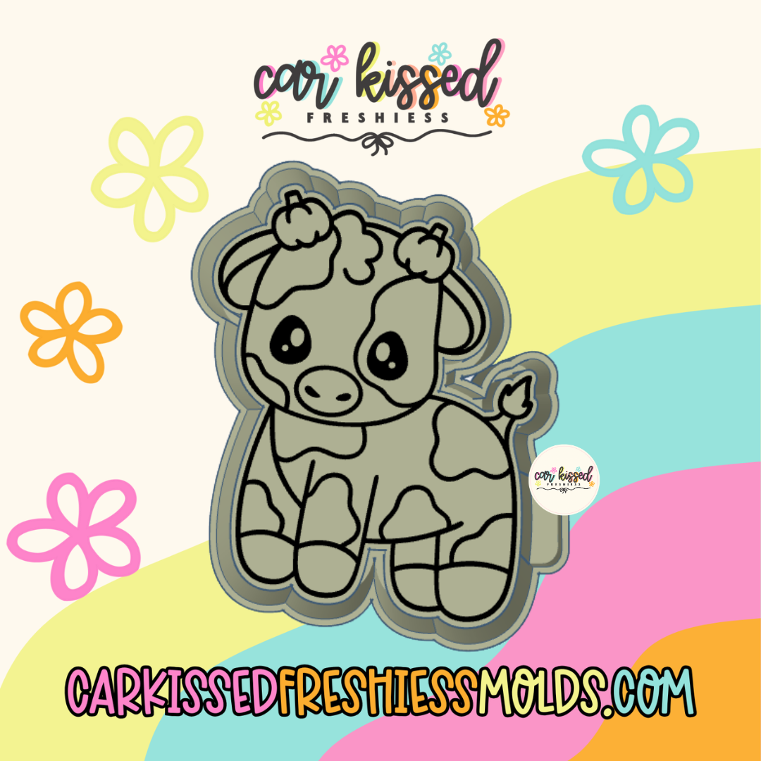 Cow w Pumpkin Ears Silicone Mold