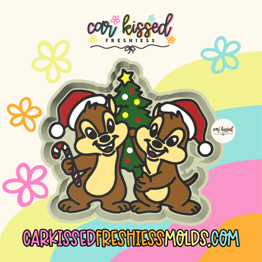 Christmas Chipmunks Silicone Mold