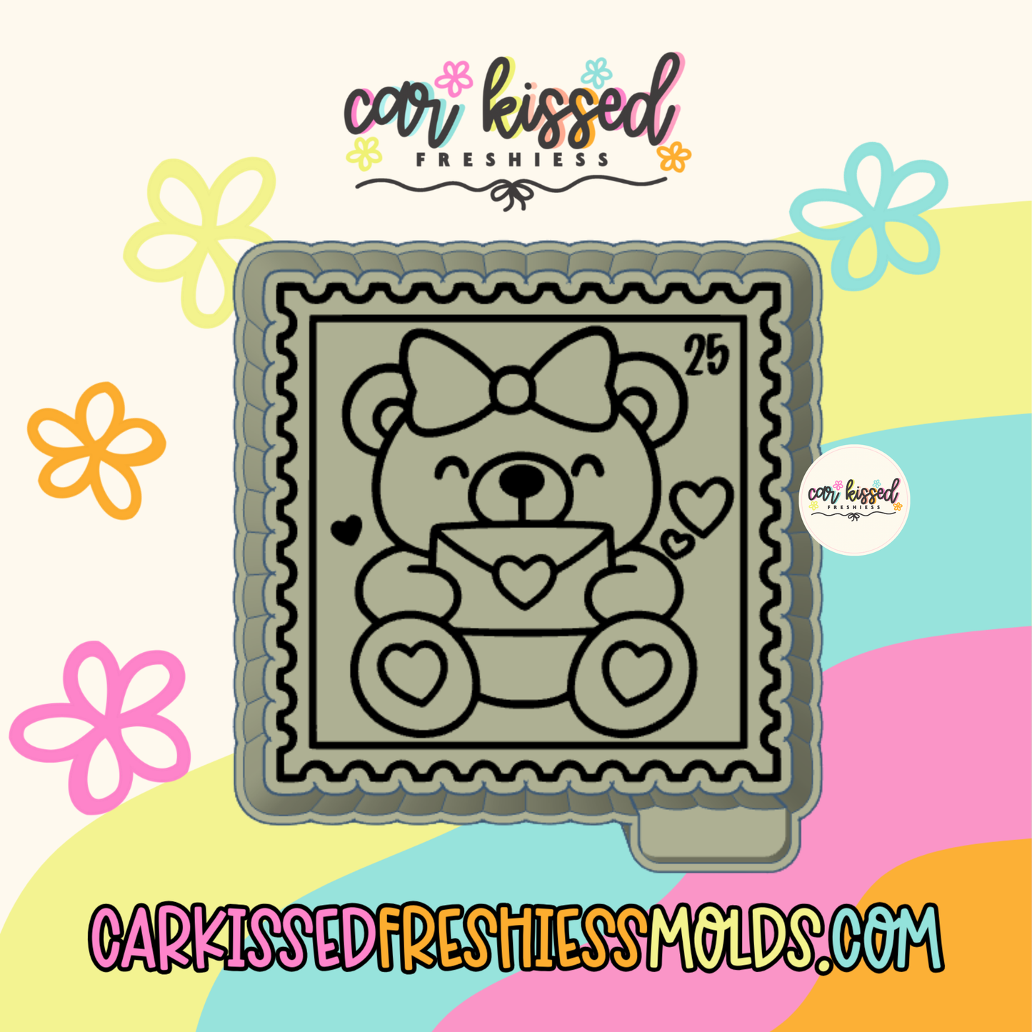 Valentines Bear Stamp Silicone Mold