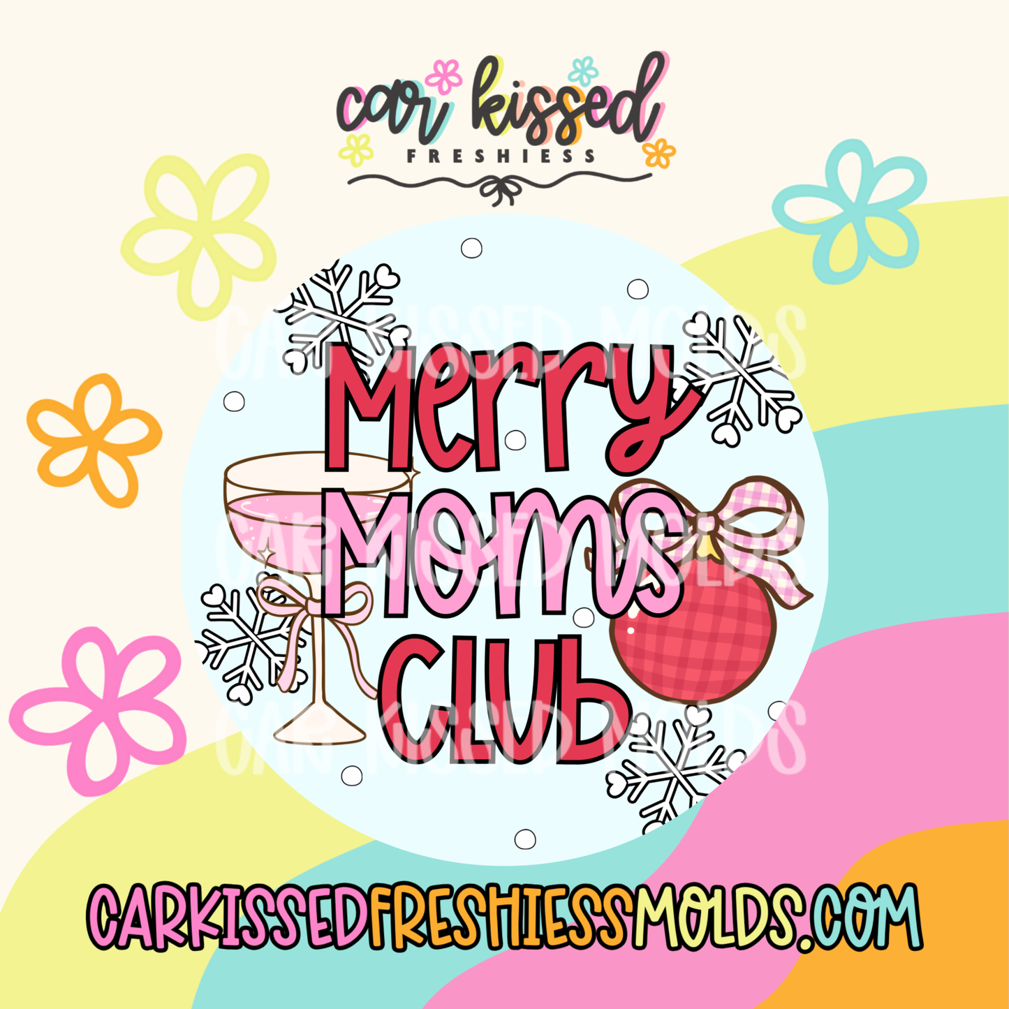 Merry Moms Club Round Cardstock