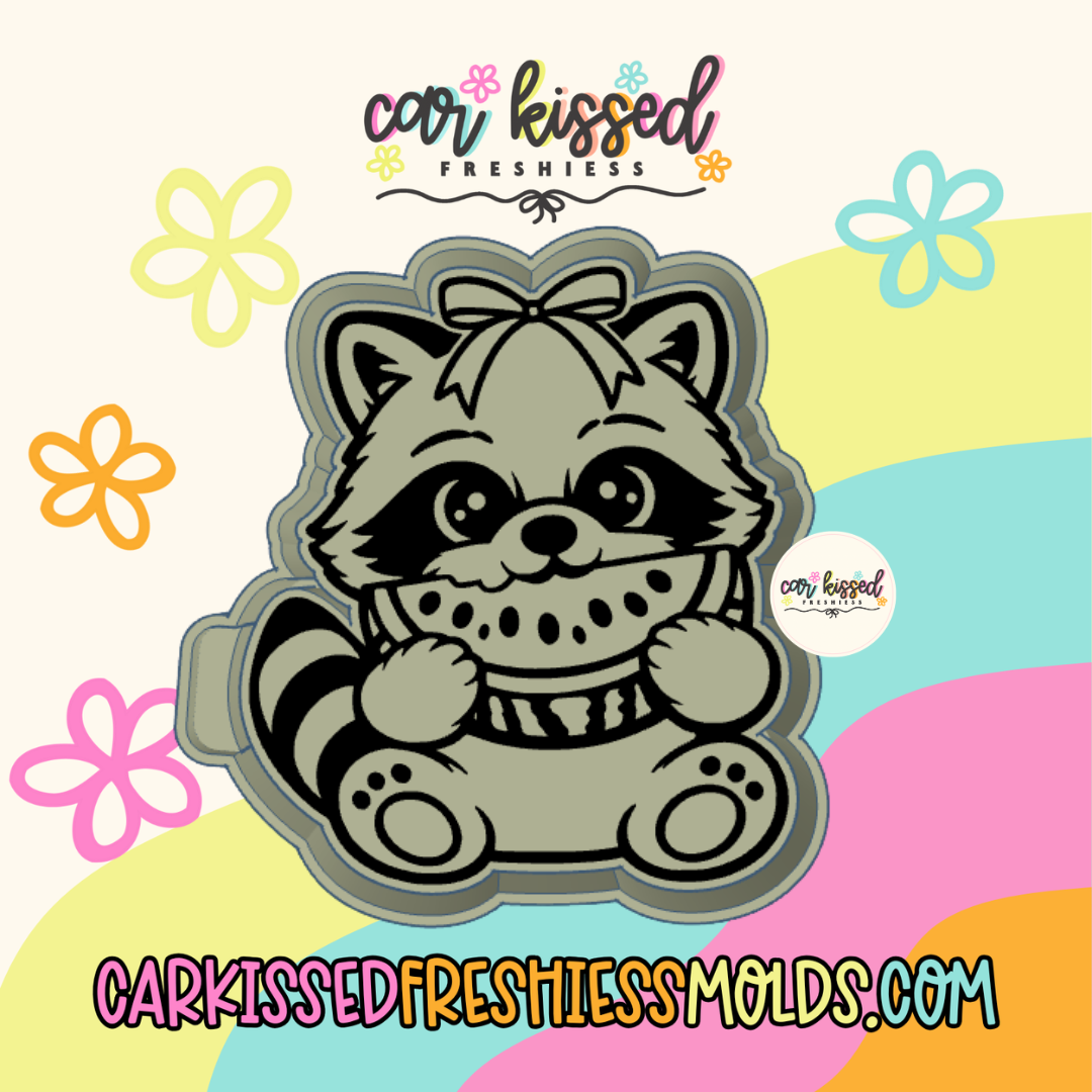 Raccoon Eating Watermelon Silicone Mold