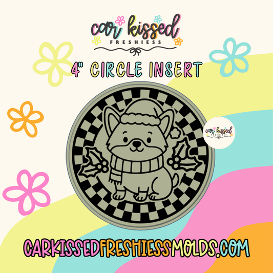 Christmas Corgi Round Insert Silicone Mold