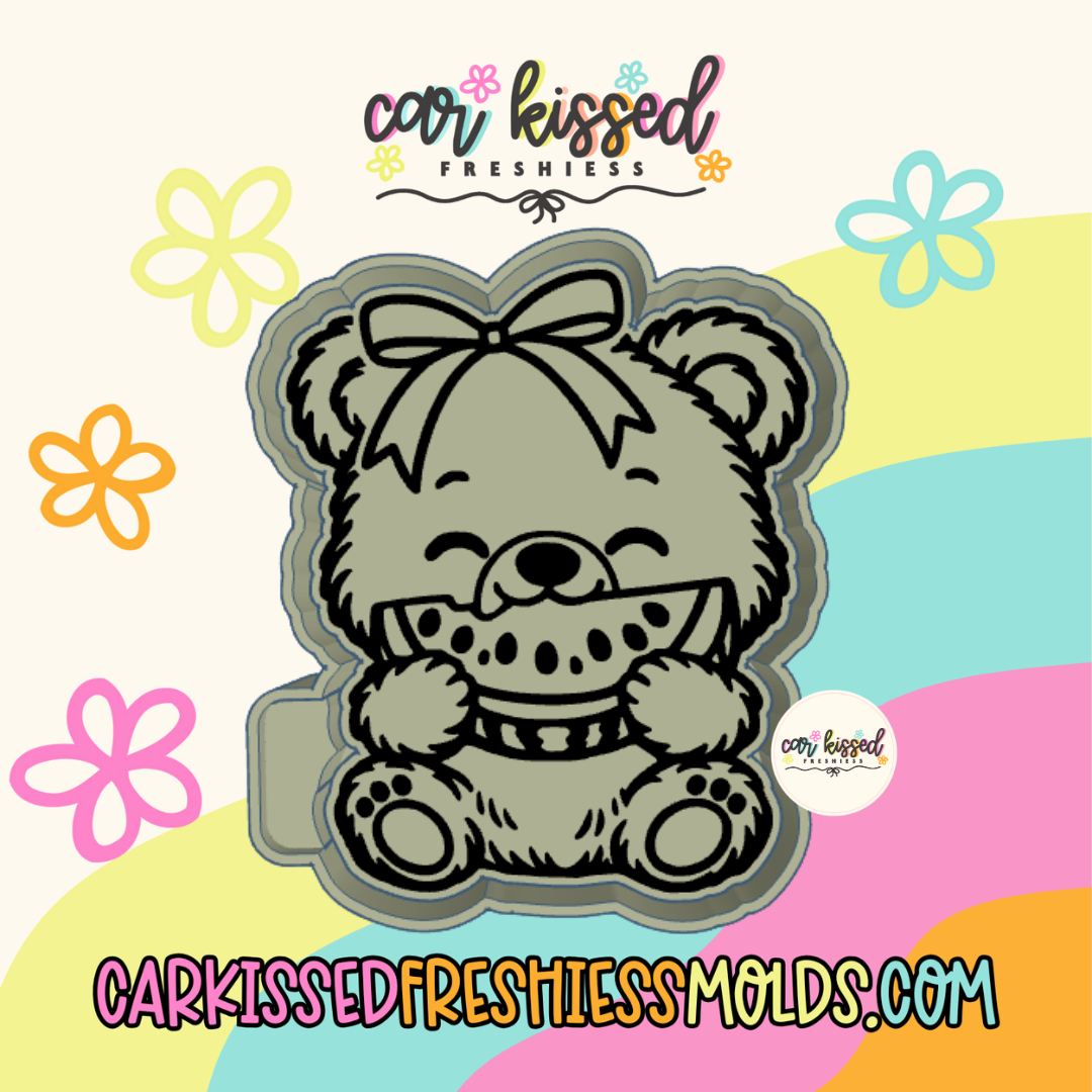Bear Eating Watermelon Silicone Mold