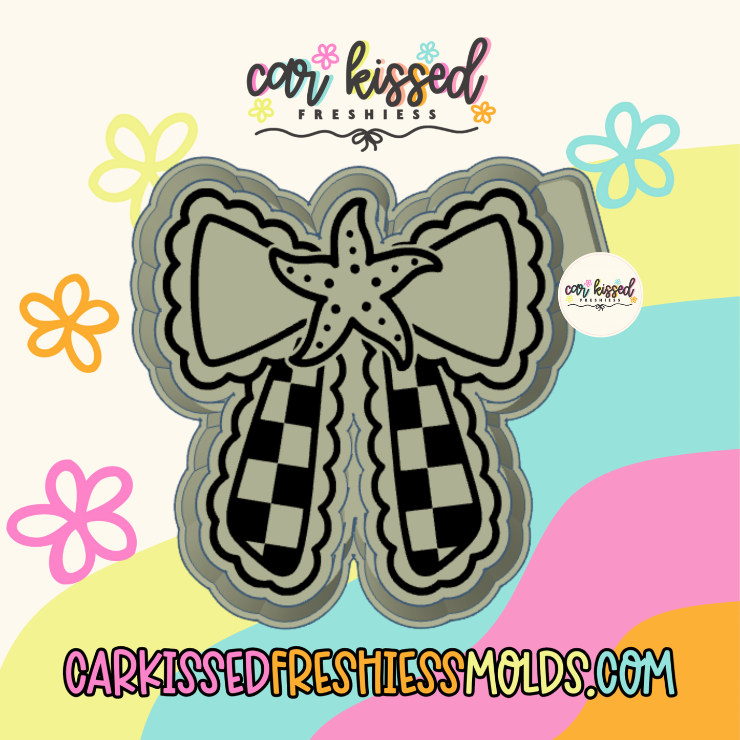 Starfish Checkered Bow Silicone Mold