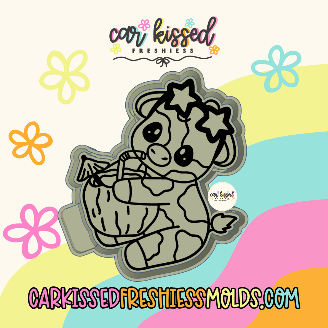 Cow Drinking Coconut Silicone Mold