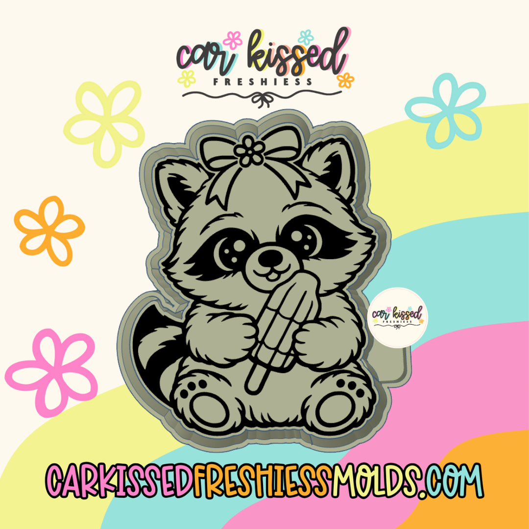 Raccoon With Popsicle Silicone Mold