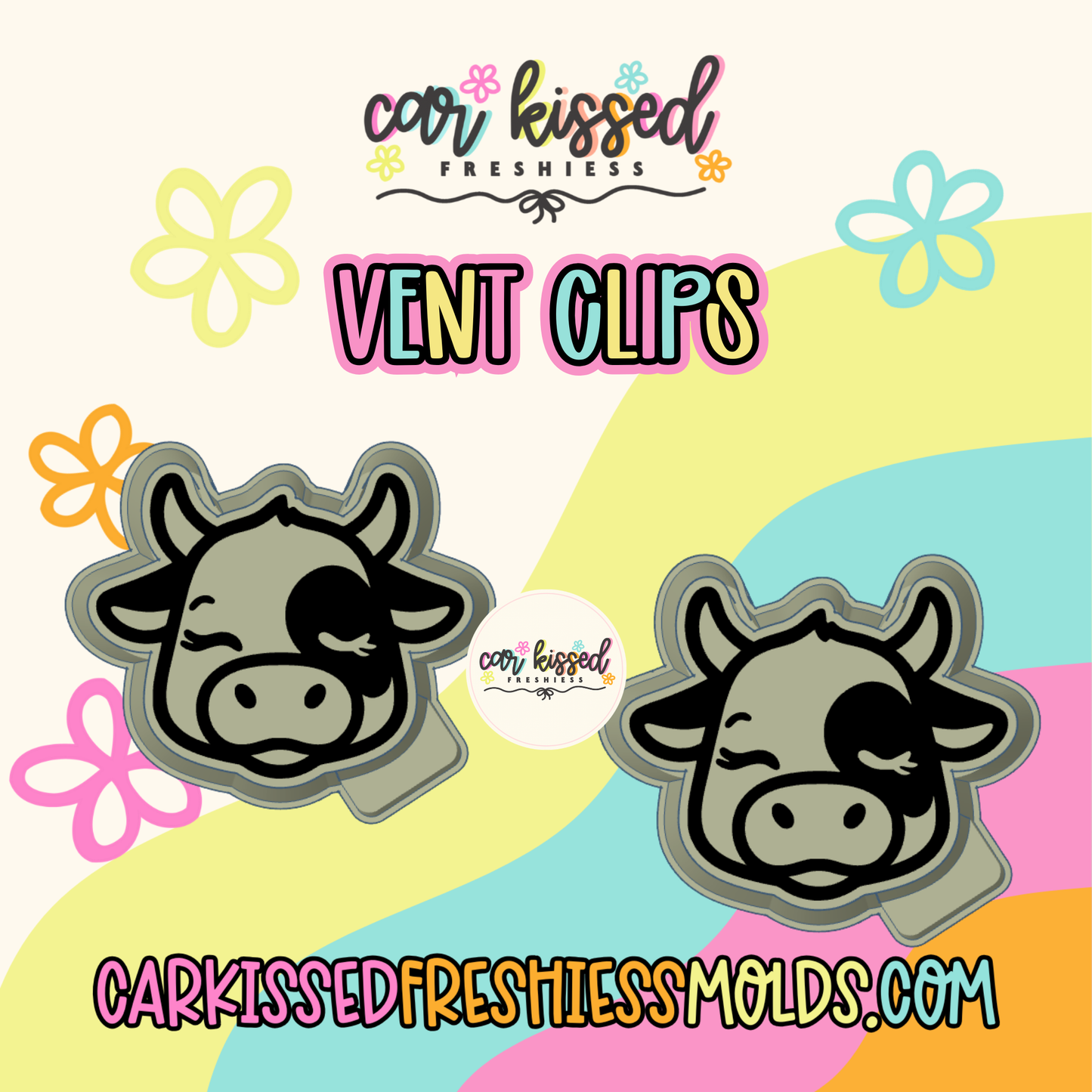 Cow Head Vents Set Of Two Silicone Mold