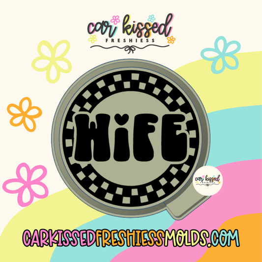 Wife Checkered Round Silicone Mold