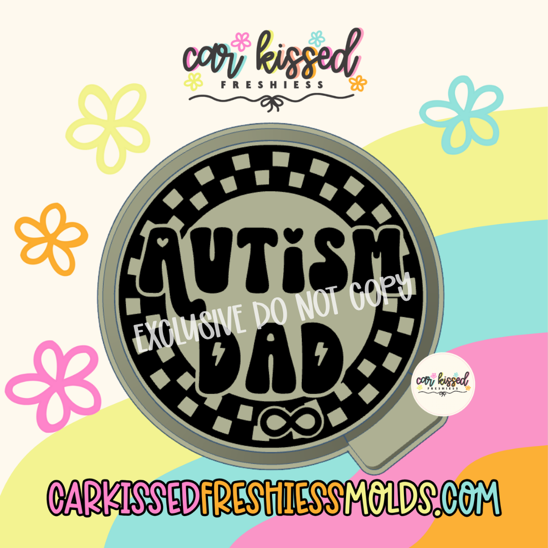 Checkered Autism Dad EXCLUSIVE Silicone Mold