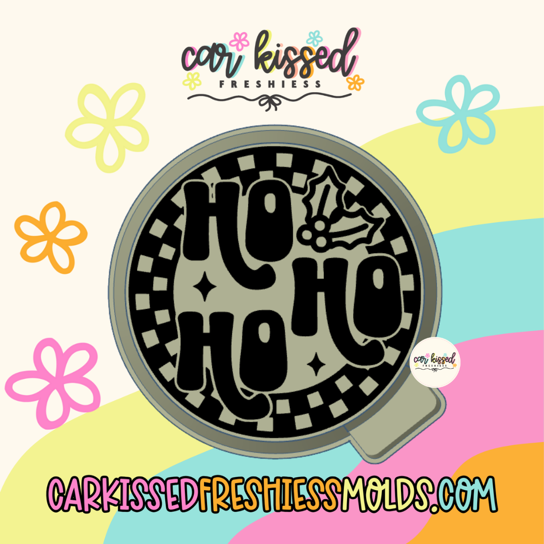 Ho Ho Ho Checkered Round Silicone Mold