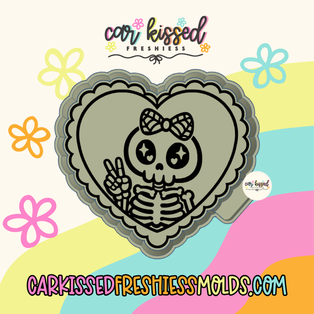 Peace Skelly Heart Silicone Mold