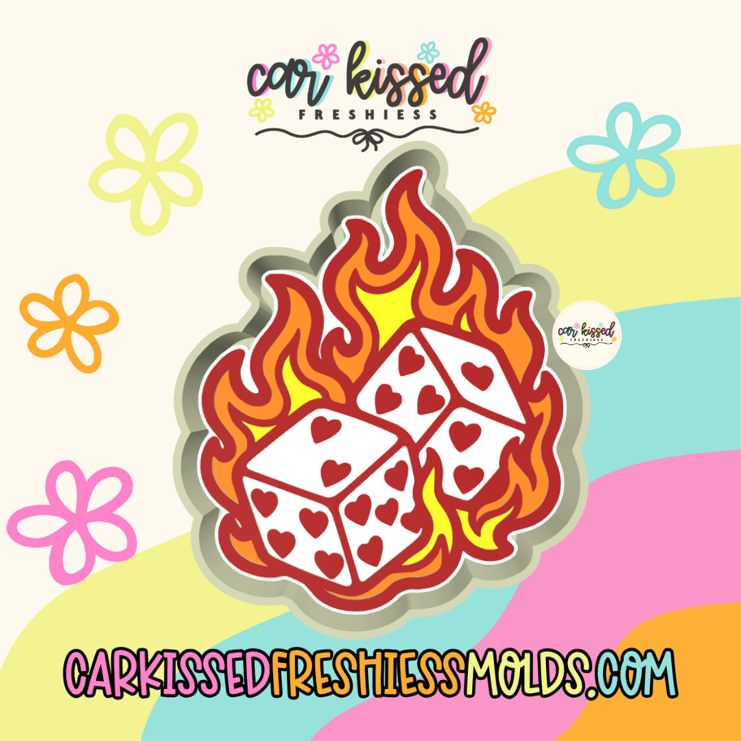 Flaming Heart Dice Silicone Mold