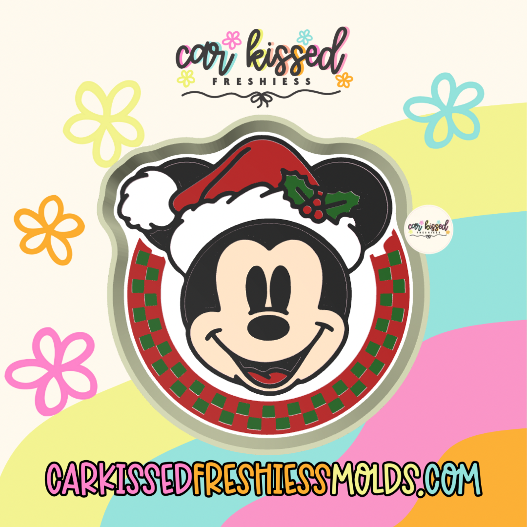 Boy Mouse Checkered Xmas Silicone Mold
