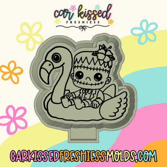 Frankenstein On Flamingo Floatie Silicone Mold