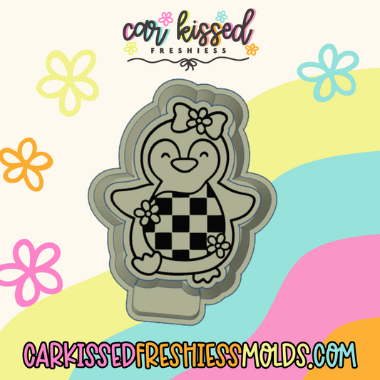 Checkered Penguin Silicone Mold