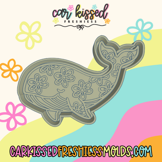 Floral Whale Silicone Mold