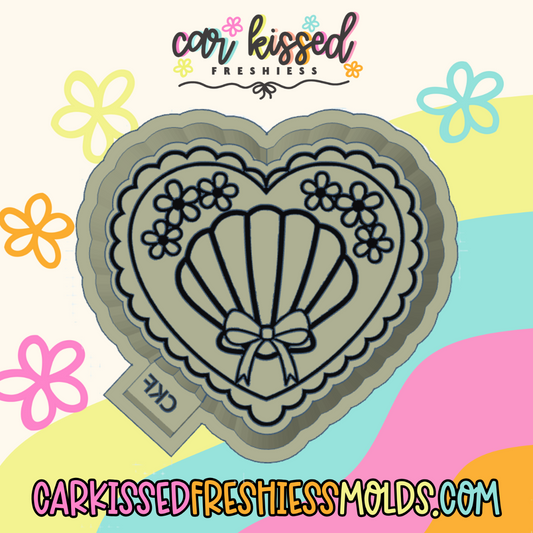 Scalloped Shell Heart Silicone Mold