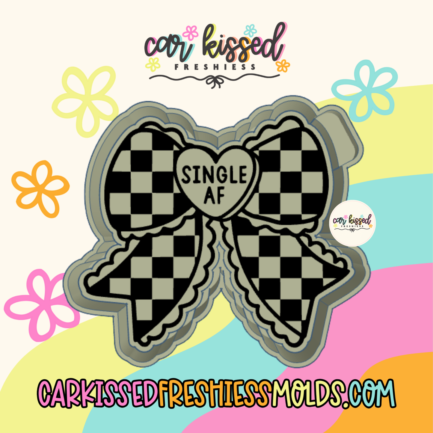 Single AF Checkered Bow Silicone Mold