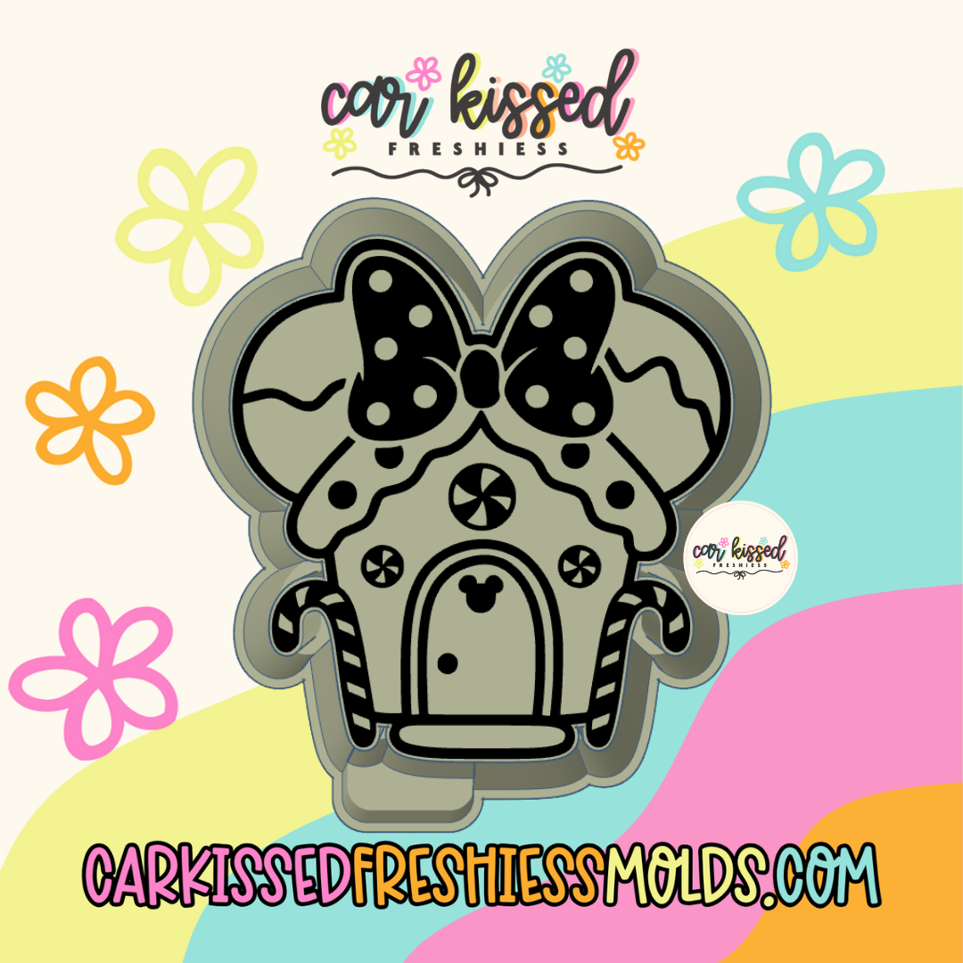 Girl Mouse Gingerbread House Silicone Mold