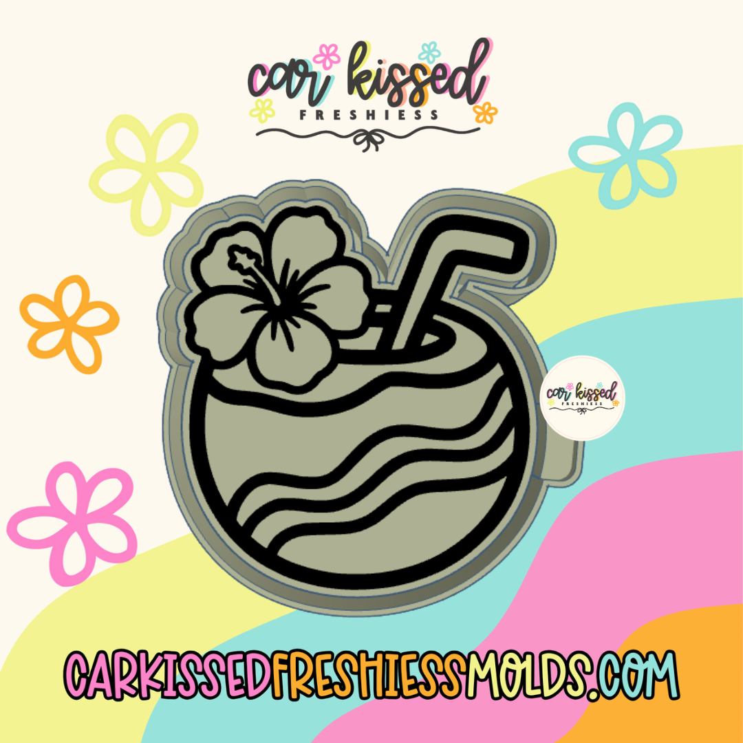 Groovy Hibiscus Coconut Silicone Mold