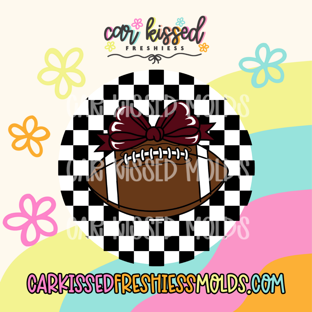 Football w Burgundy Bow Cardstock