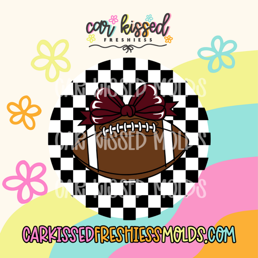 Football w Burgundy Bow Cardstock