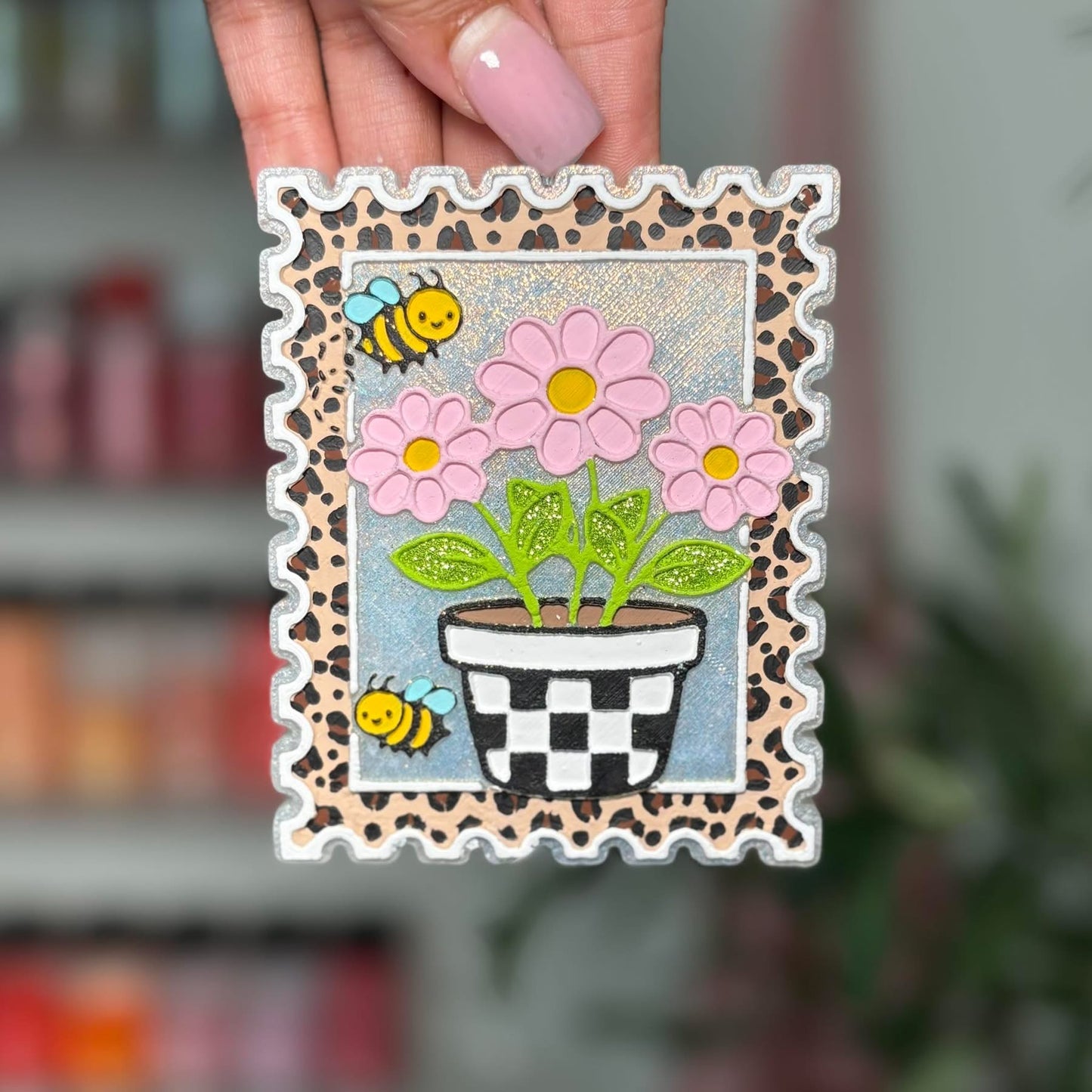 Bee + Flowers Stamp Silicone Mold