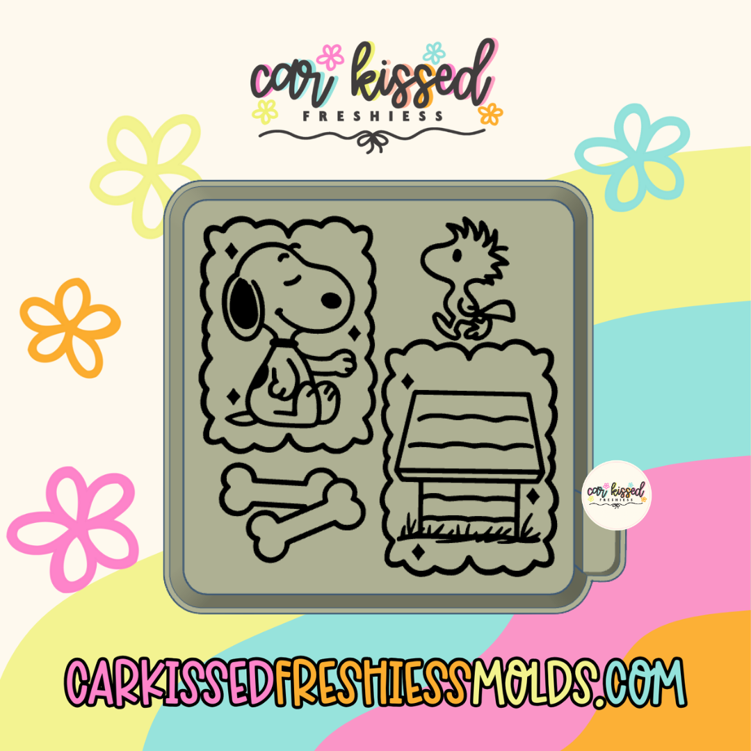 White Dog Frame Silicone Mold