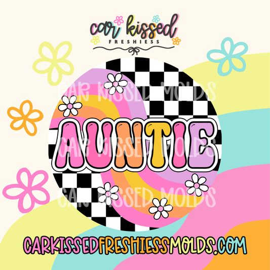 Pink Checkered Auntie Cardstock