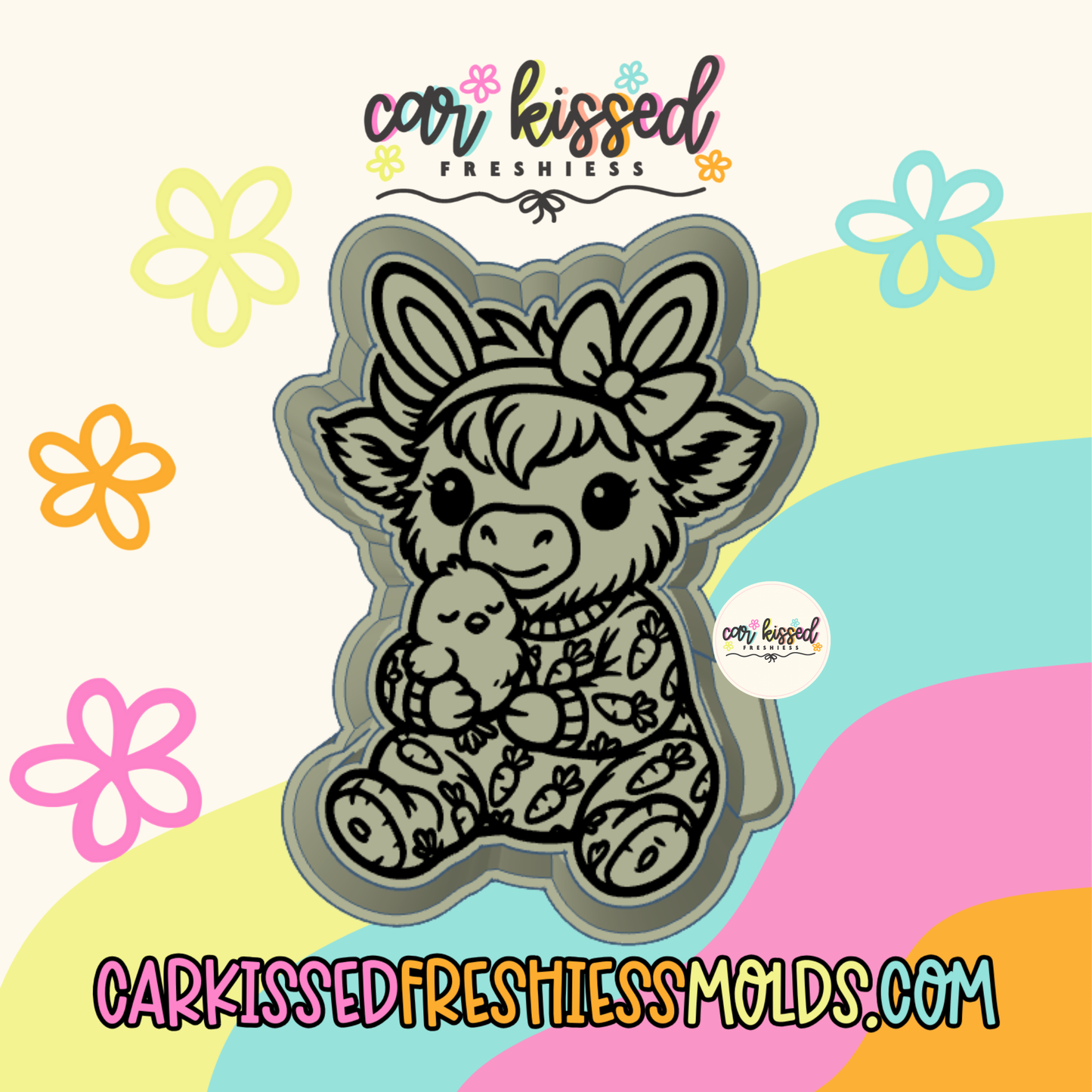 Highland Cow w Chick Silicone Mold