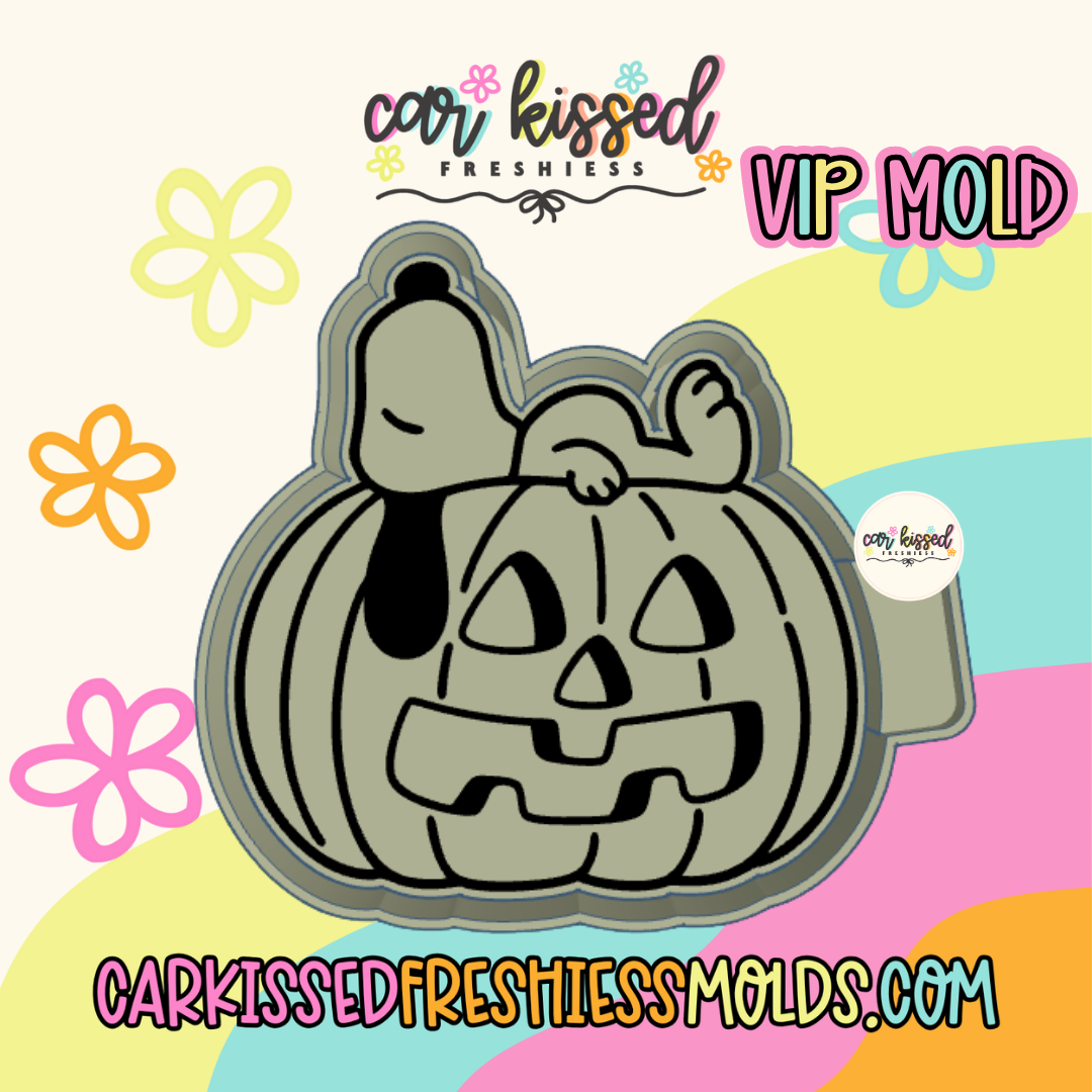 White Dog On Pumpkin Silicone Mold