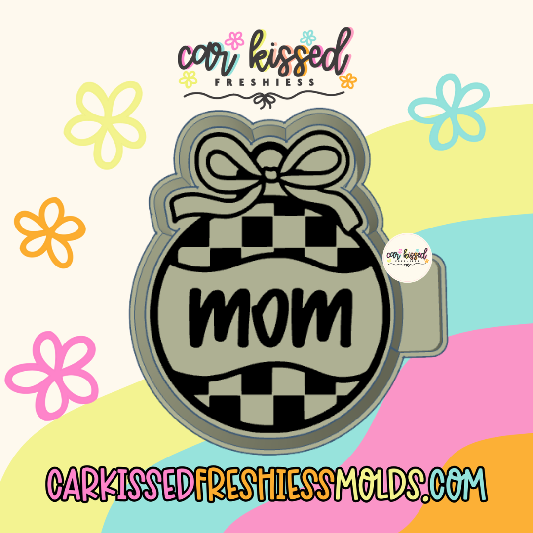 Mom Checkered Ornament Silicone Mold